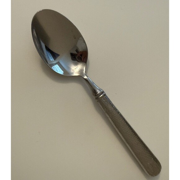 Retroneu Laurel Honeycomb Dinner Spoons Set of 3 Stainless Flatware - Picture 4 of 6